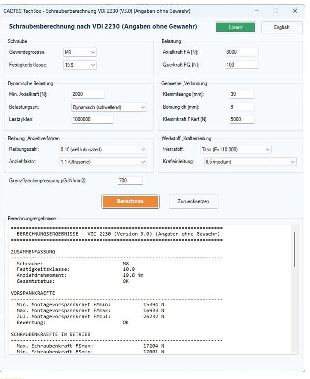 Schraubenberechnung nach VDI 2230