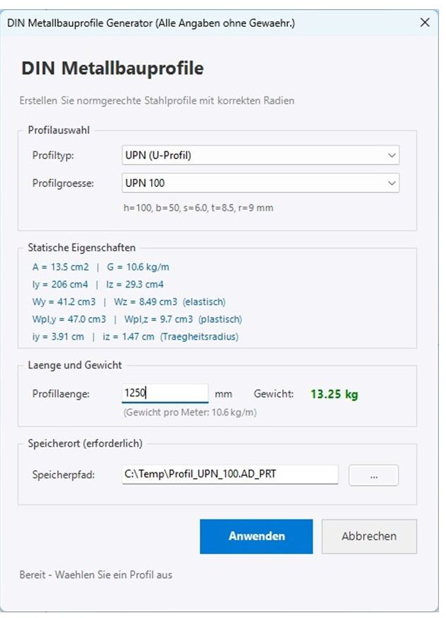 Metallbauprofile nach DIN