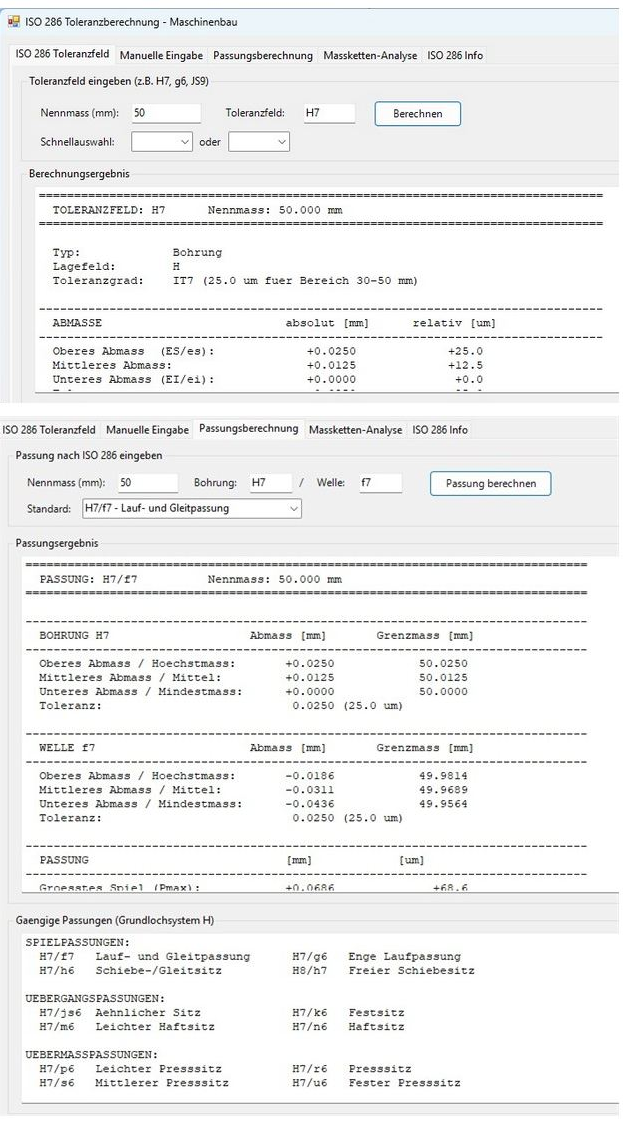 Toleranzrechner ISO 286