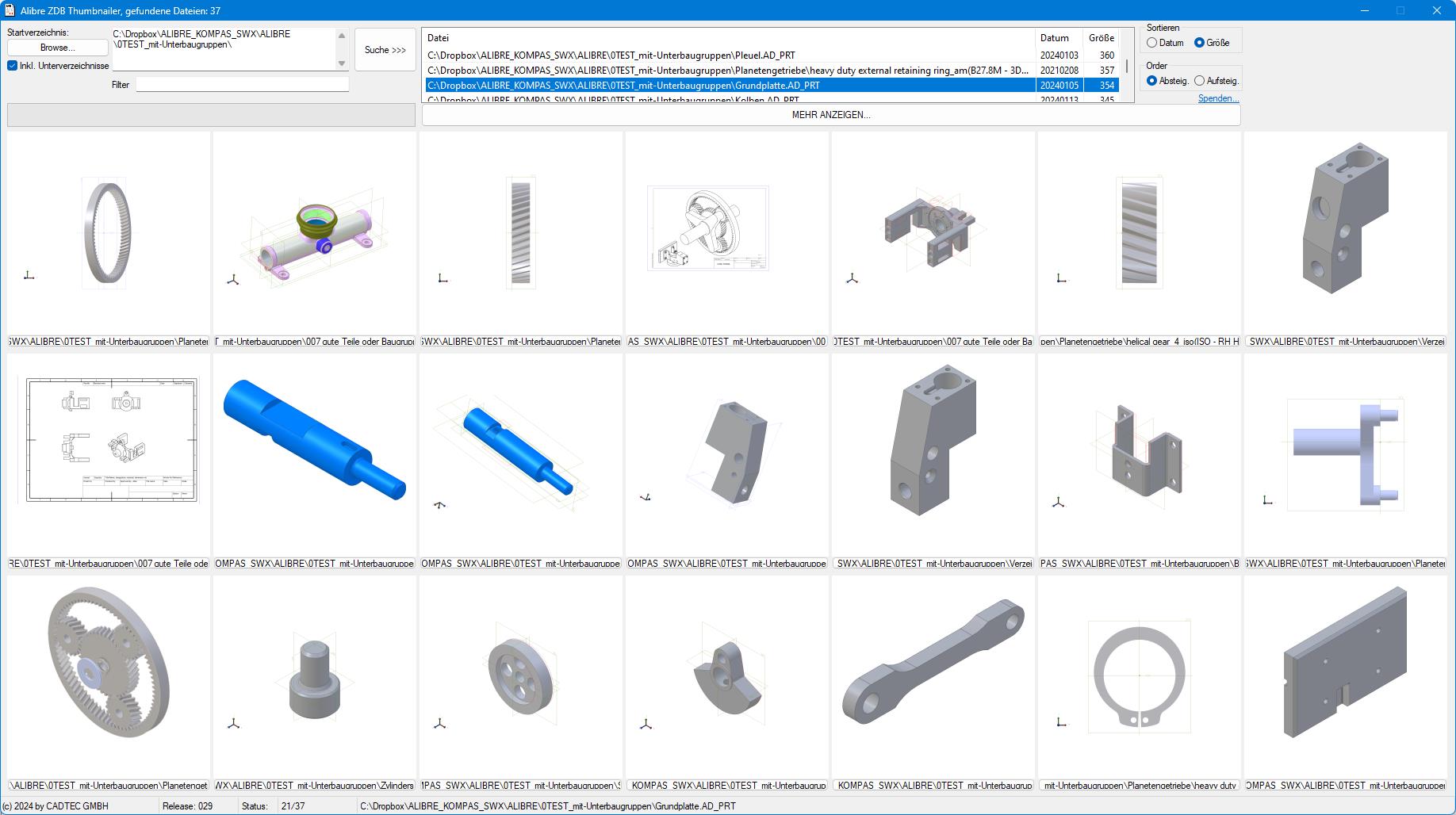 Thumbnail-Viewer für Alibre Design und Atom3D