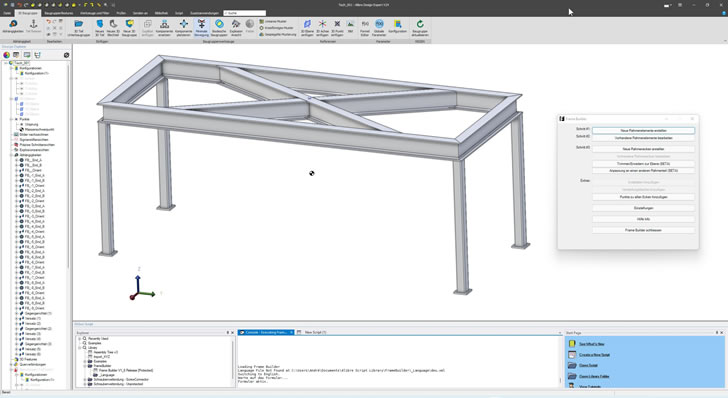 Frame Builder Metallbau und Stahlbau für Alibre Design