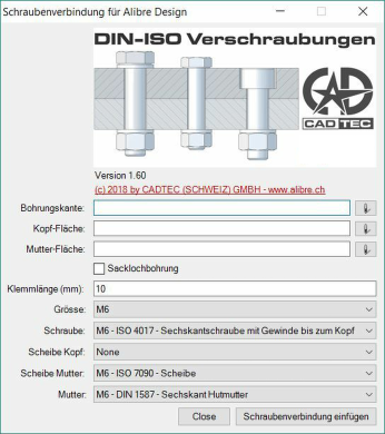 Schraubenverbings-Manager für Alibre Design
