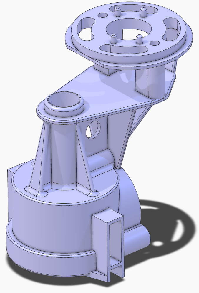 Ein Beispiel für eine 2D-Skizze und das daraus resultierende 3D-Modell.