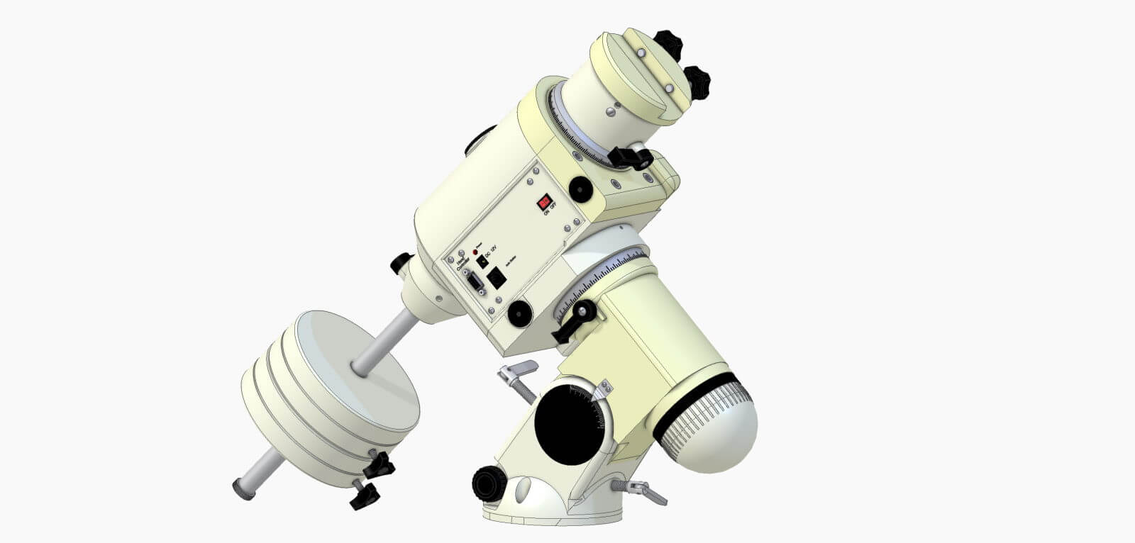 Ein fertiges Teleskop-Positionierungssystem in Verbindung mit Abhängigkeiten