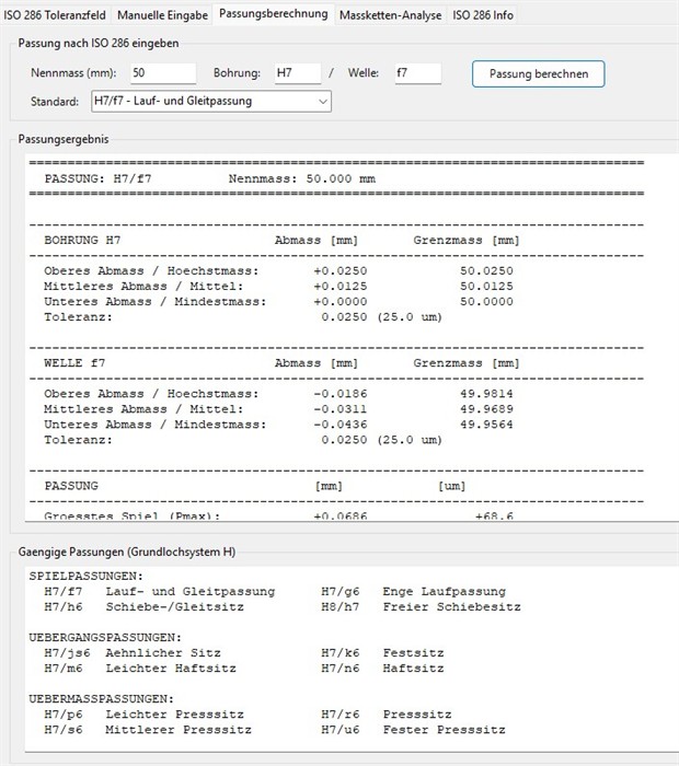 ISO 286 Toleranzrechner für Alibre Design