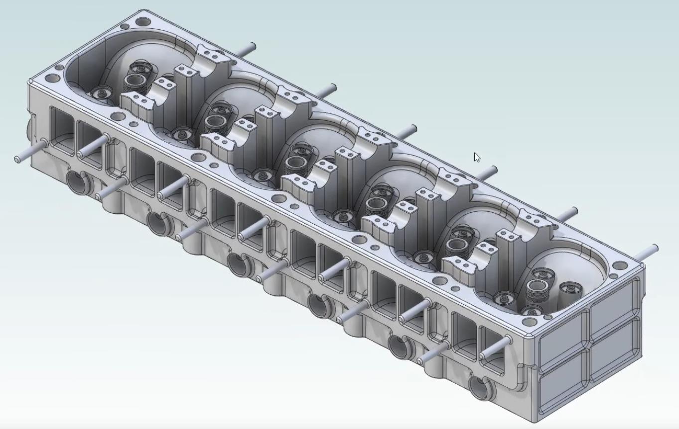 Zylinderkopf, (c) 2020 by Joko Engineeringhelp, erstellt mit Alibre Design 3D CAD