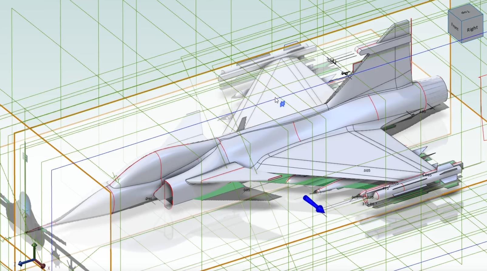 Saab JAS-39 Gripen, (c) 2020 by Joko Engineeringhelp, erstellt mit Alibre Design 3D CAD