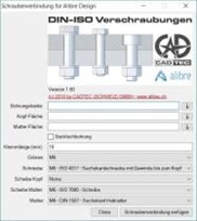 Alibre Schraubentool, Schraubenverbindung, Bibliothek